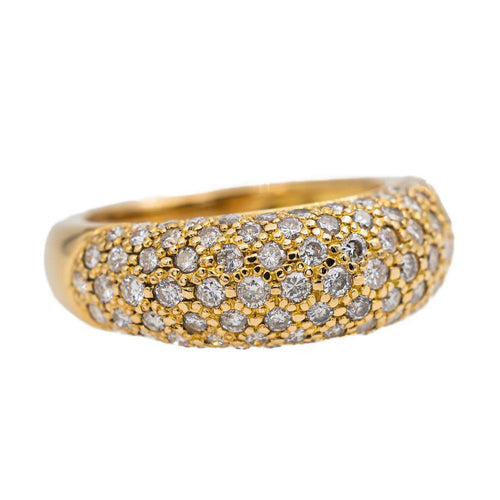 Bague 54.5 Bague jonc pavée de diamants en or jaune 18 carats 58 Facettes 2830633CN