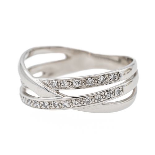 Bague 54 Bague en or blanc 18 carats sertie de diamants 58 Facettes 2833425CN