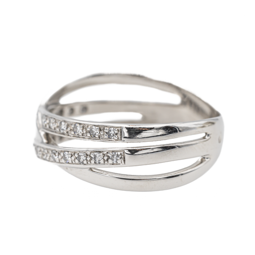 Bague 54 Bague en or blanc 18 carats sertie de diamants 58 Facettes 2833425CN