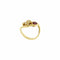 Bague 54 Bague contrariée en or jaune 18 ct avec rubis et diamants 58 Facettes 28379