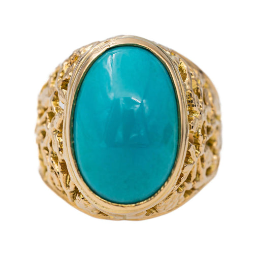 Bague 50 Bague en or jaune 18 carats sertie d’une turquoise 58 Facettes 2843271CN