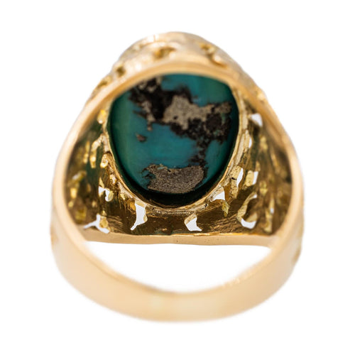 Bague 50 Bague en or jaune 18 carats sertie d’une turquoise 58 Facettes 2843271CN