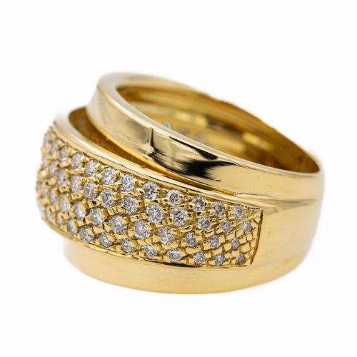 Bague 53 Bague pavée en or jaune 18 carats et diamants 58 Facettes 2845464CN