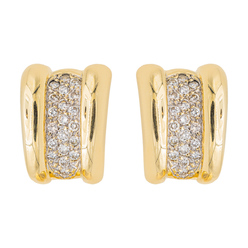 Boucles d'oreilles Boucles d'oreilles puces en or jaune et blanc 18 ct, diamants 58 Facettes 2845479CN