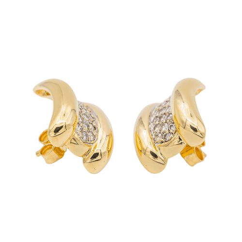 Boucles d'oreilles Boucles d'oreilles puces en or jaune et blanc 18 ct, diamants 58 Facettes 2845479CN