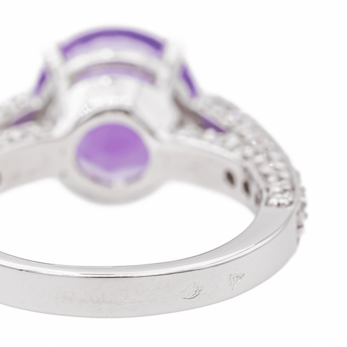 Bague 53 Bague en or blanc 18 carats avec améthyste et diamants 58 Facettes 2845489CN