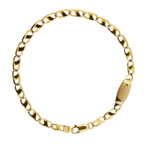 Bracelet Bracelet homme à maille traversino en or 18 carats, placquette 3 ors 58 Facettes 28509