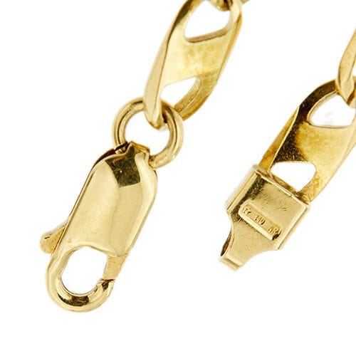 Bracelet Bracelet homme à maille traversino en or 18 carats, placquette 3 ors 58 Facettes 28509