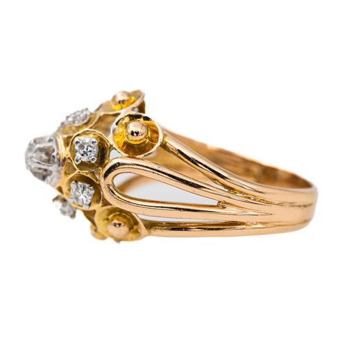 Bague 54 Bague en or rose et platine sertie de diamants 58 Facettes 2871070CN