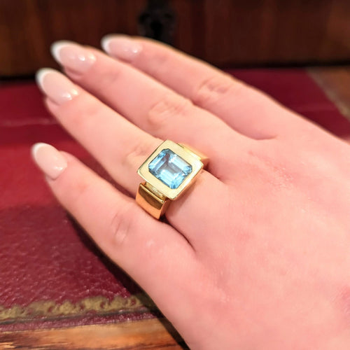 Bague 54 Didier Guérin - Bague en or jaune 18 carats avec topaze 58 Facettes 28815