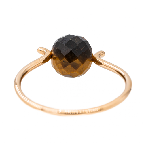 Bague 57 Bague en or rose 18 carats sertie d’un œil-de-tigre 58 Facettes 2883062CN