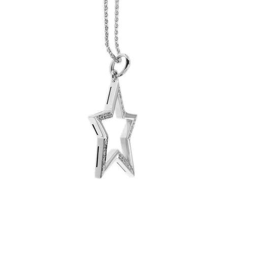 Collier Collier - Pendentif étoile en or blanc 18 ct et diamants 58 Facettes 28831