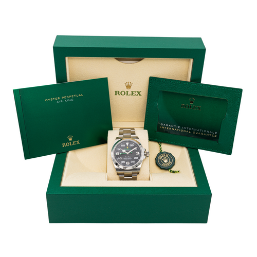 Montre Rolex Air-King - Montre en acier, cadran noir 40 mm 58 Facettes 2886649RV