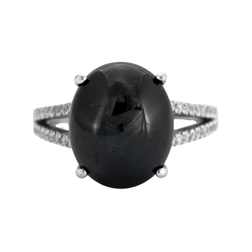 Bague 54 Bague Saphir Cabochon Diamants 58 Facettes DV0351-2