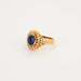 Bague 57 Bague Saphir Cabochon Diamants Or Jaune et Or Blanc 58 Facettes DV0302-1