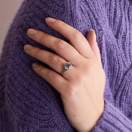 Bague 51 Bague Saphir Diamants Platine 58 Facettes DV0324-1