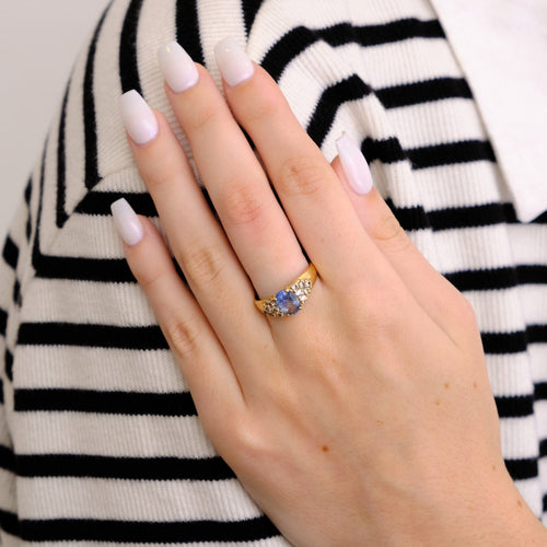 Bague 56 Bague saphir et diamants 58 Facettes DV0256-2