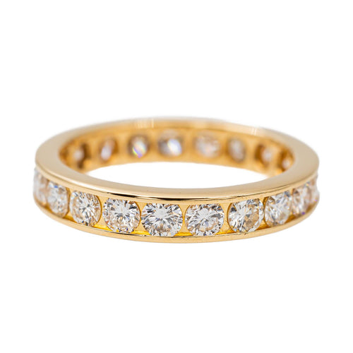 Bague 54 Alliance - Bague tour complet en or jaune 18 carats et diamants 58 Facettes 2899056CN