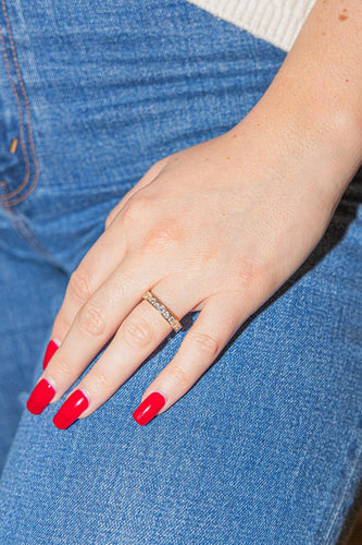 Bague 54 Alliance - Bague tour complet en or jaune 18 carats et diamants 58 Facettes 2899056CN