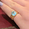 Bague 49 Bague en or jaune 18 carats avec topaze bleue 58 Facettes 29045