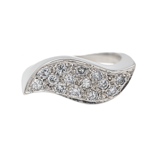 Bague 52 Bague pavée de diamants en or blanc 18 carats 58 Facettes 2905285CN