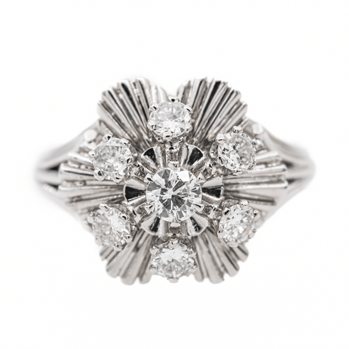 Bague 51 Bague en or blanc 18 carats sertie de diamants taille brillant 58 Facettes 2905286CN