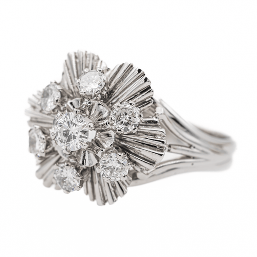 Bague 51 Bague en or blanc 18 carats sertie de diamants taille brillant 58 Facettes 2905286CN