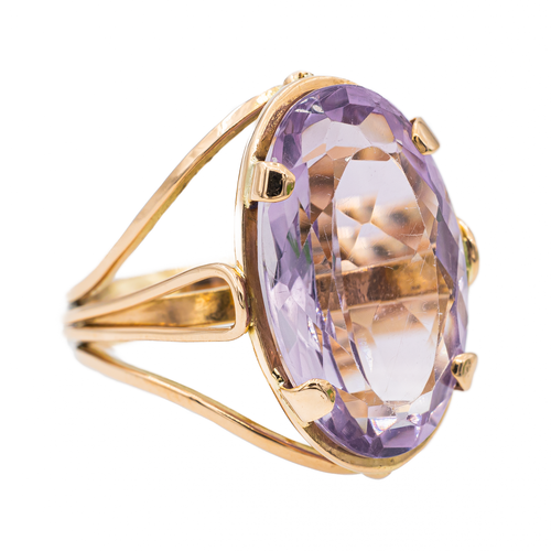 Bague 58 Bague cocktail en or rose 18 carats avec améthyste 58 Facettes 2905357CN