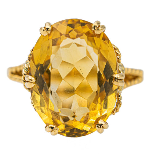 Bague 59 Bague en or jaune 18 carats sertie d’une citrine 58 Facettes 2905360CN