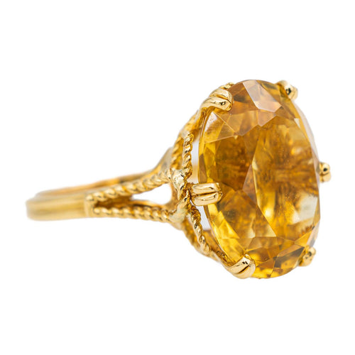 Bague 59 Bague en or jaune 18 carats sertie d’une citrine 58 Facettes 2905360CN