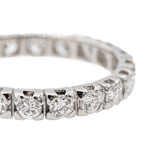 Bague 55 Alliance - Bague en platine 950 sertie de diamants 58 Facettes 2909885CN