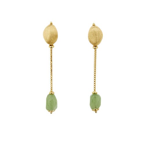 Boucles d'oreilles Boucles d'oreilles pendantes en or jaune 18 kt au quartz aventurine 58 Facettes 29101