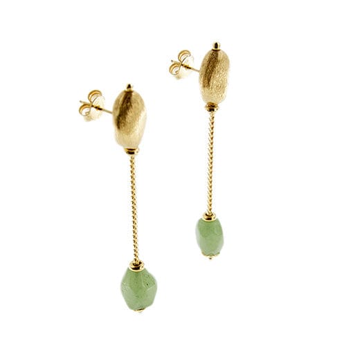 Boucles d'oreilles Boucles d'oreilles pendantes en or jaune 18 kt au quartz aventurine 58 Facettes 29101