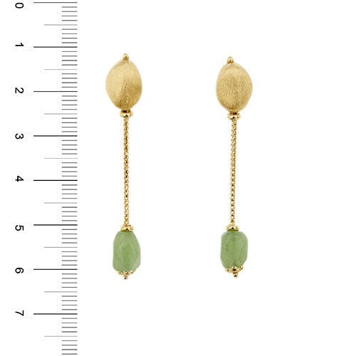 Boucles d'oreilles Boucles d'oreilles pendantes en or jaune 18 kt au quartz aventurine 58 Facettes 29101