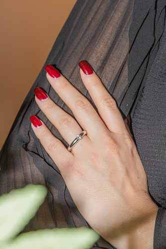 Bague 56 Niessing - Bague solitaire en or blanc 18 carats avec diamant 58 Facettes 2912911CN