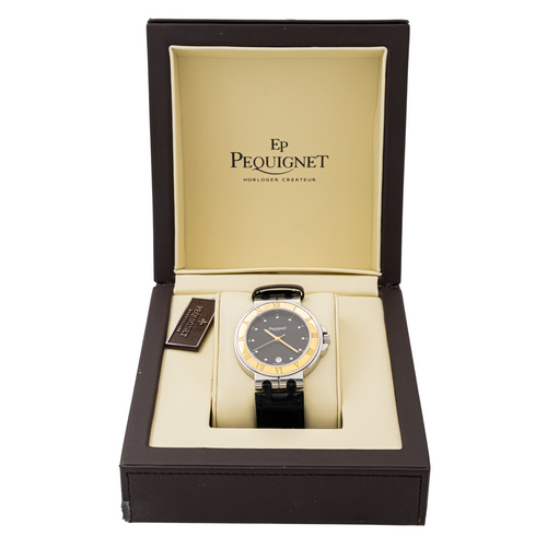 Montre Pequignet Moorea - Montre en acier, cadran noir 58 Facettes 2940426CN