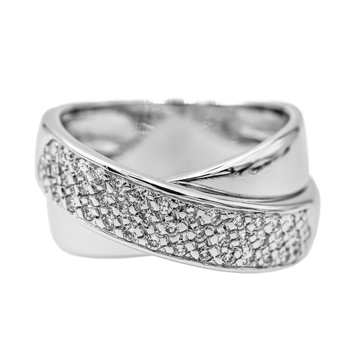 Bague 53 Bague en or blanc 18 carats pavée de diamants 58 Facettes 2940432CN