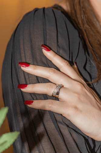 Bague 53 Bague en or blanc 18 carats pavée de diamants 58 Facettes 2940432CN
