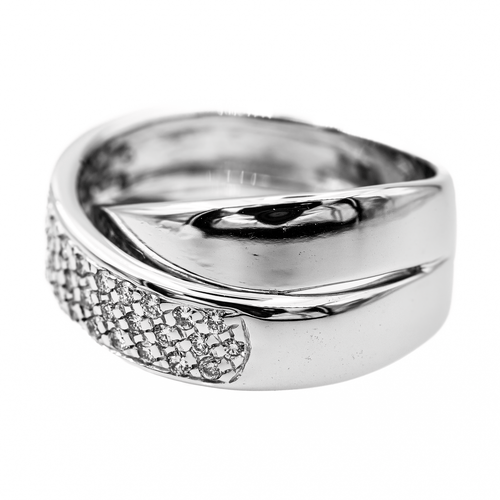 Bague 53 Bague en or blanc 18 carats pavée de diamants 58 Facettes 2940432CN