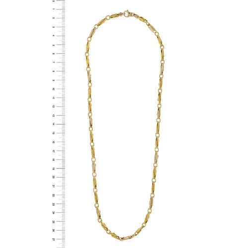 Collier Collier homme - Mailles alternées en or jaune et or blanc 18 carats 58 Facettes 29660