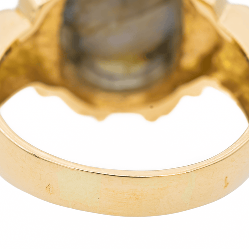 Bague 62.5 Bague en or jaune 18 carats sertie d’une labradorite 58 Facettes 2975747CN