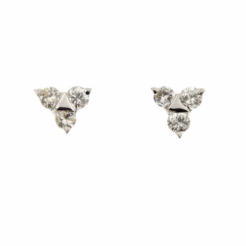 Boucles d'oreilles Boucles d’oreilles triangulaires en or blanc 18 carats et diamants 0,96 ct 58 Facettes 29788