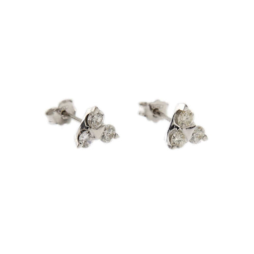 Boucles d'oreilles Boucles d’oreilles triangulaires en or blanc 18 carats et diamants 0,96 ct 58 Facettes 29788