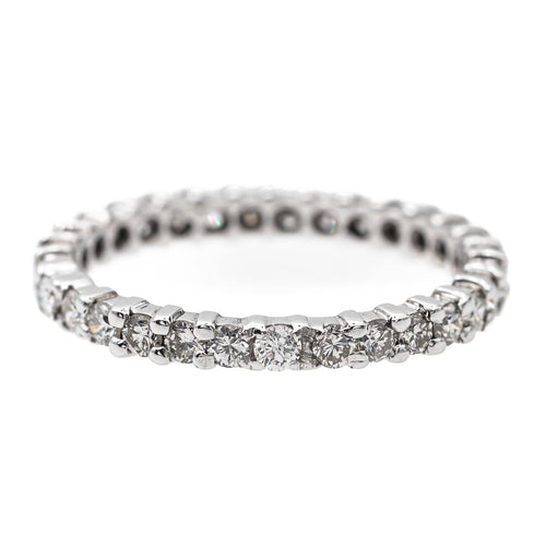 Bague 58.5 Bague alliance tour complet en or blanc 18 carats et diamants 58 Facettes 2998998CN