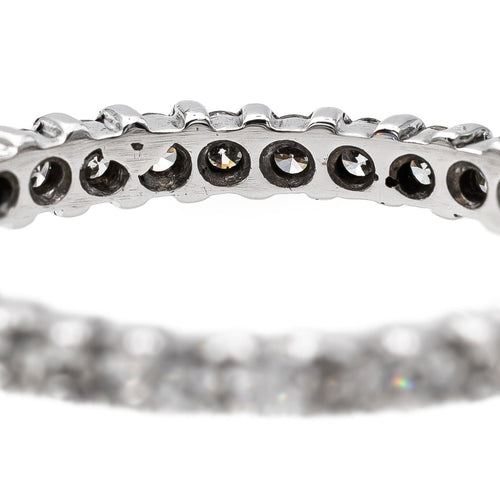 Bague 58.5 Bague alliance tour complet en or blanc 18 carats et diamants 58 Facettes 2998998CN