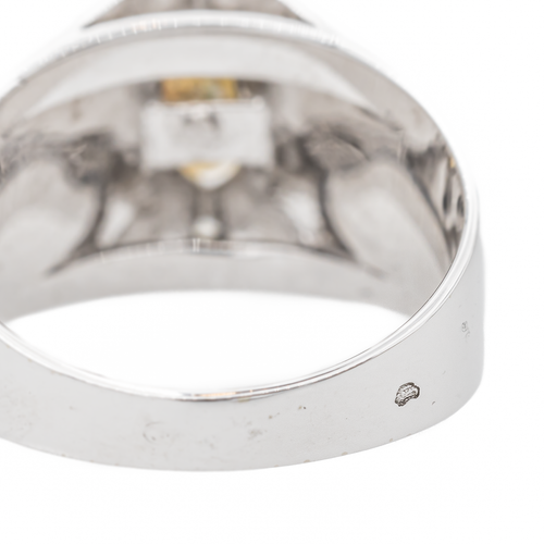 Bague 54 Bague en or blanc 18 carats avec perle et diamants 58 Facettes 2999434CN