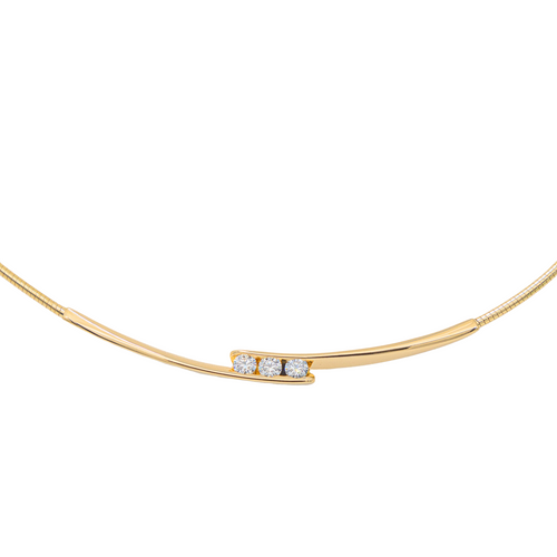 Collier Collier trilogie en or jaune 18 carats et diamants 58 Facettes 2999630CN