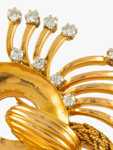 Broche Broche moderne en or jaune 18 carats et diamants 58 Facettes 210019