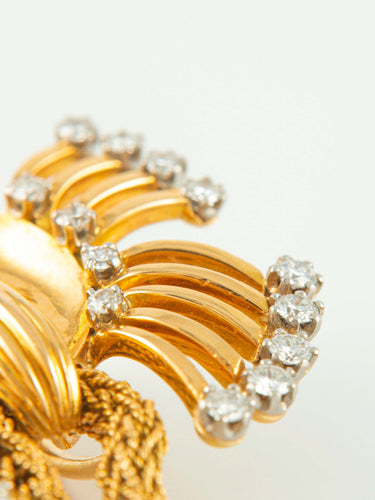 Broche Broche moderne en or jaune 18 carats et diamants 58 Facettes 210019