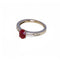 Bague 54 Bague - Bague sertie d’un rubis 1 ct en or blanc et diamants 58 Facettes
